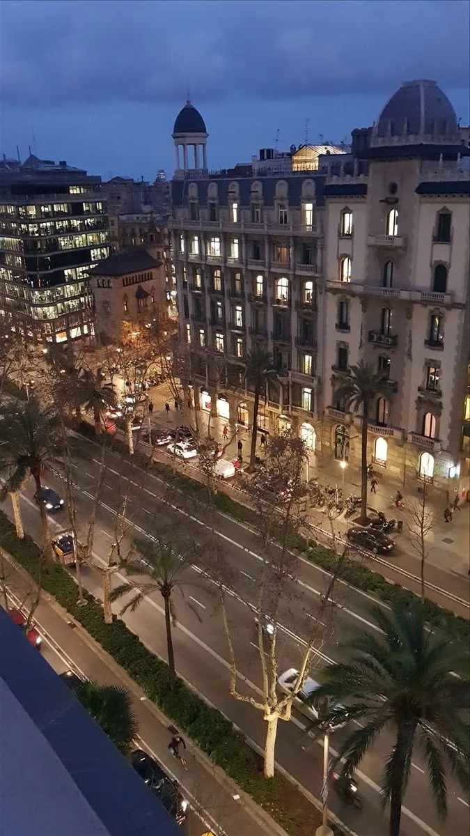 Night Rambla with crowd, Barcelona
