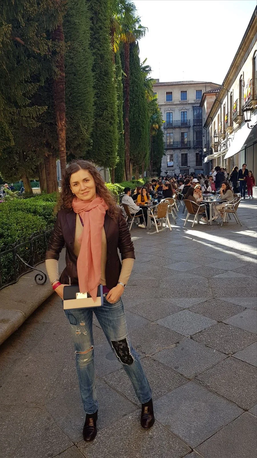 Tourist at Plaza Mayor in Salamanca
