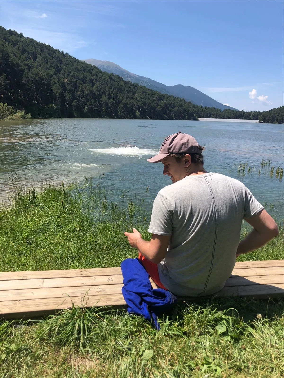 Mountain lake in Andorra in summer