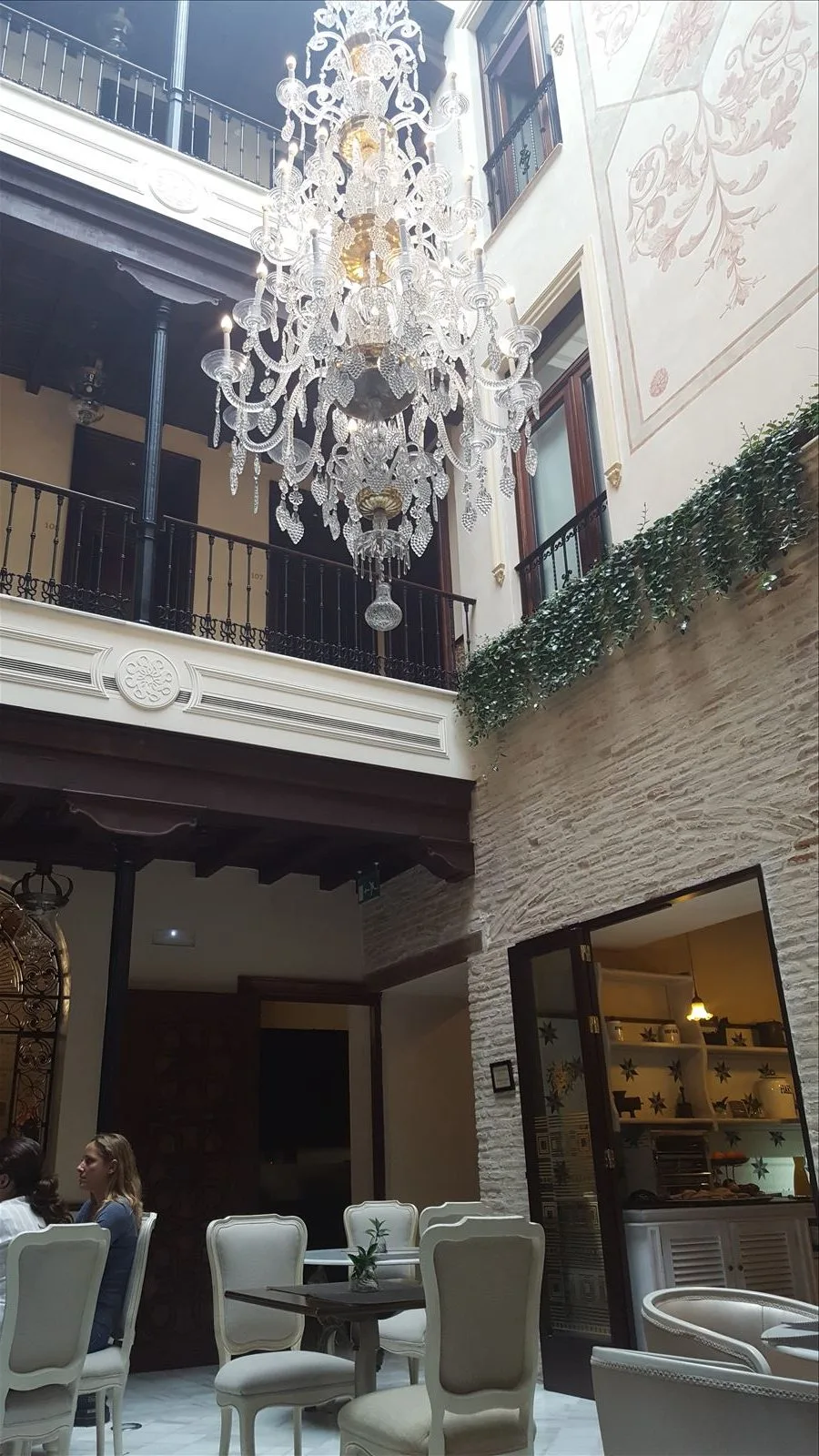Wrought iron balcony on facade in Seville