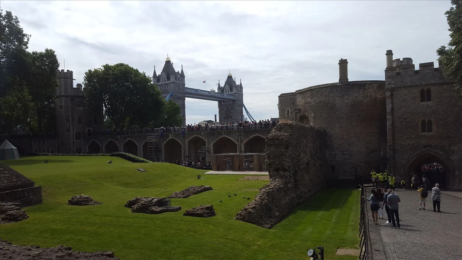 Tower of London and lawn by the fortress