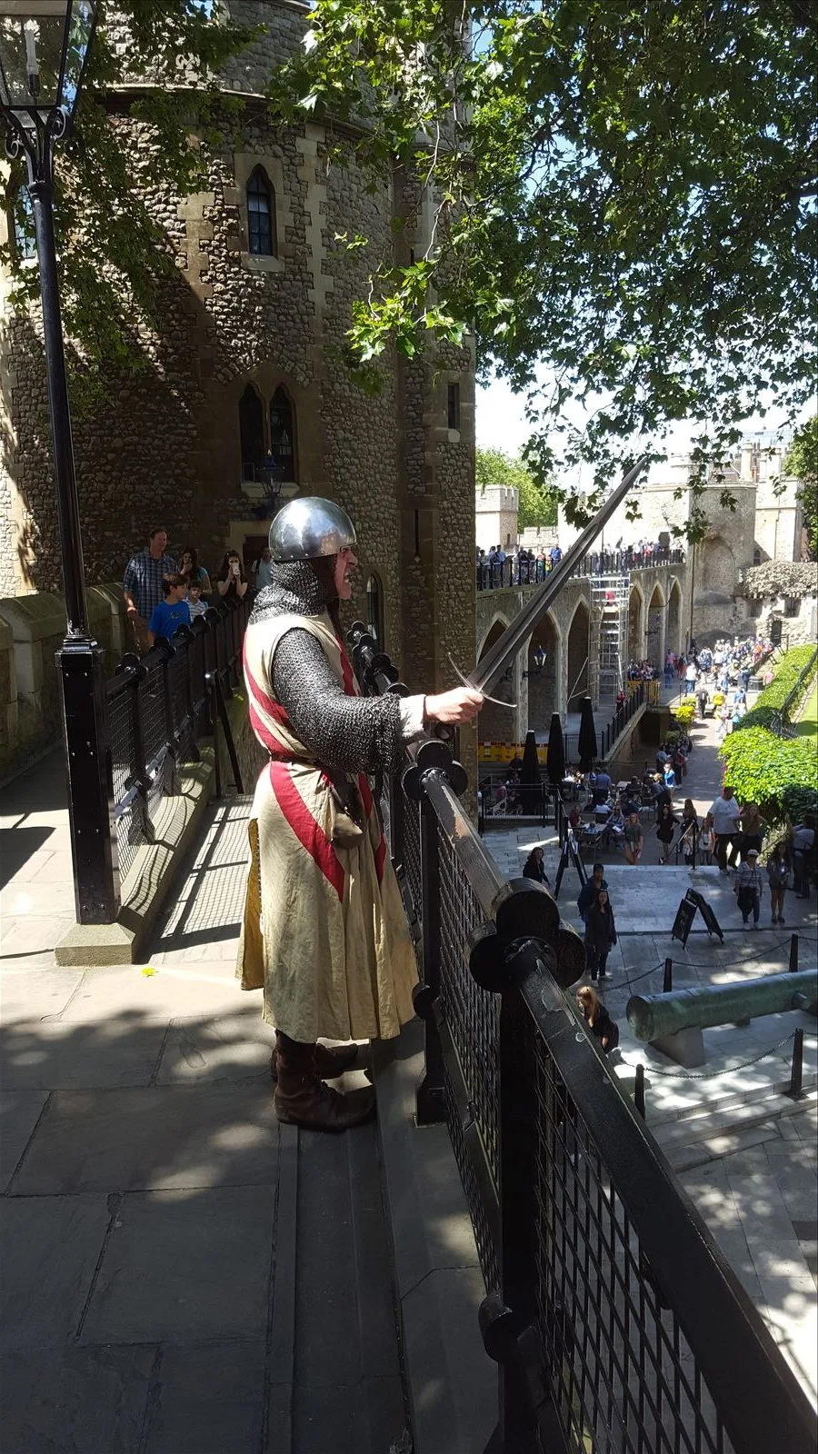 Knight in armor at the Tower gates