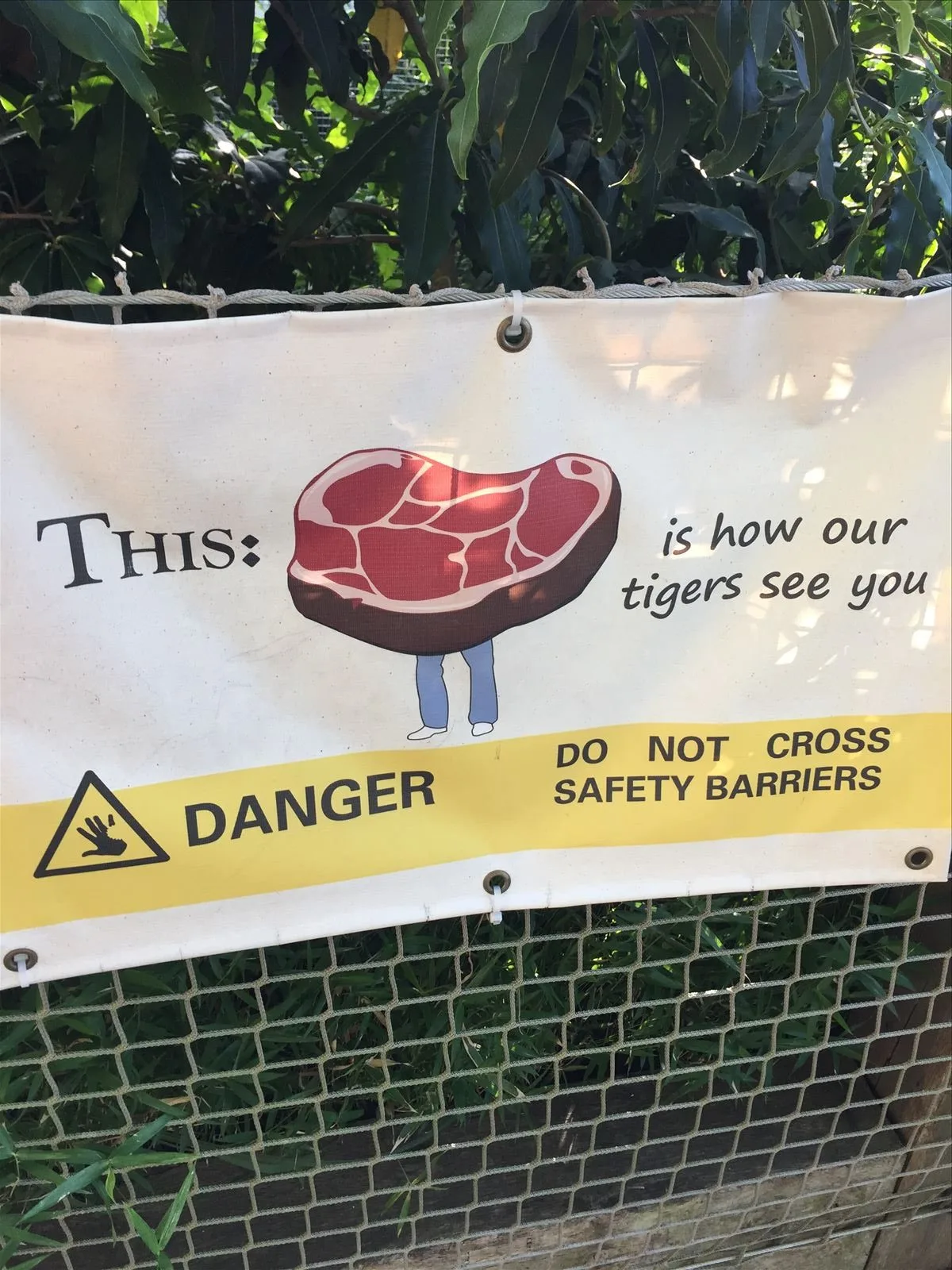 Danger sign at London Zoo