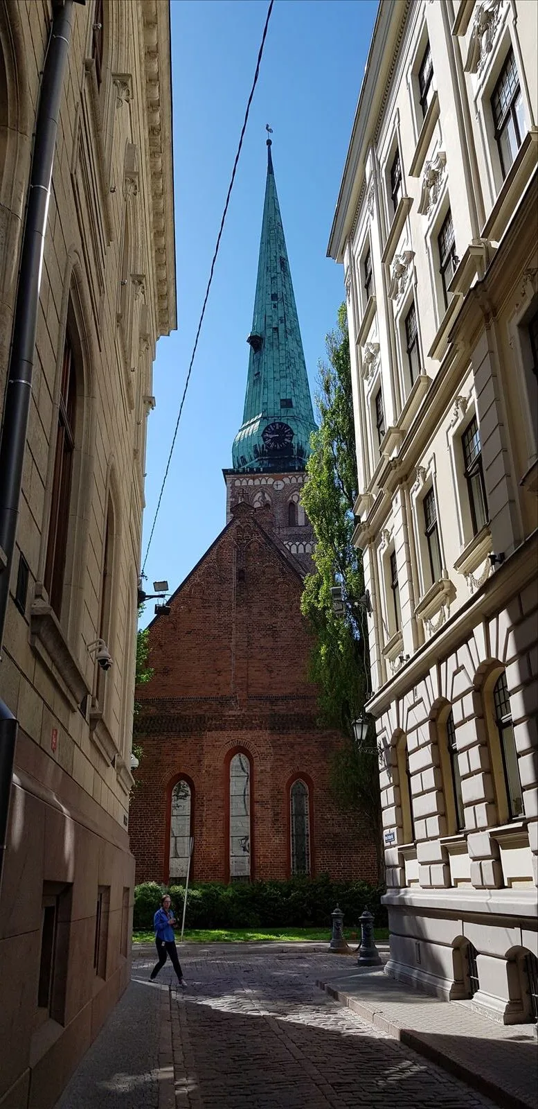 St. Peter's Church above the rooftops of Riga