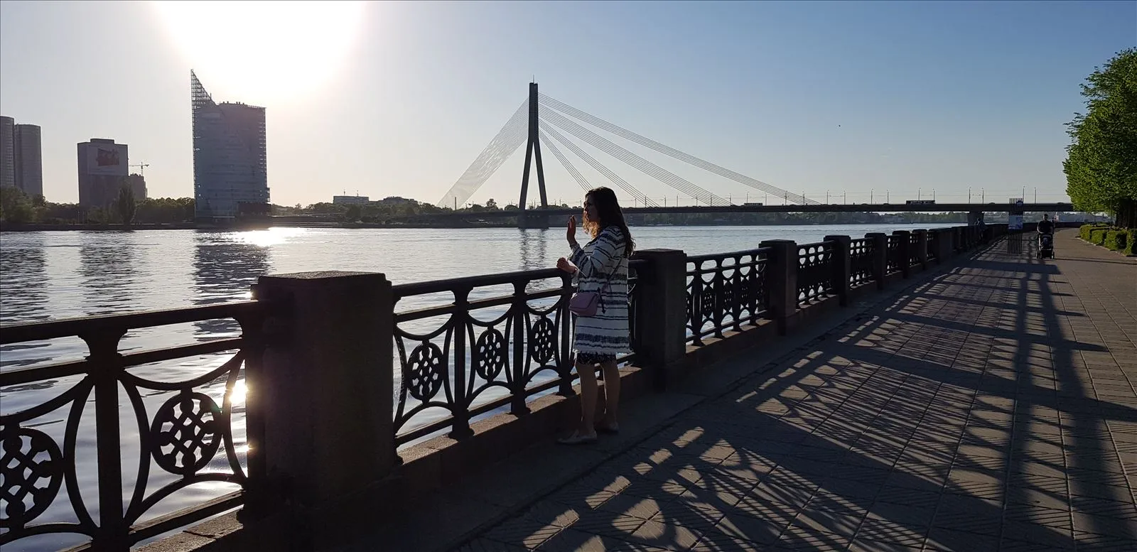 View of the bridge over Daugava in Riga