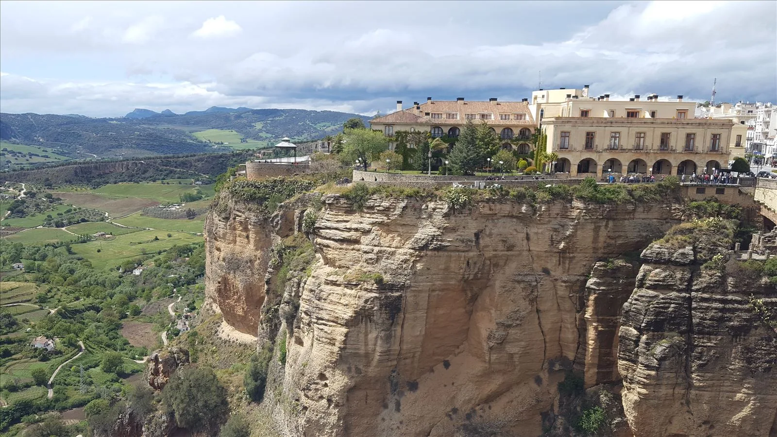 Tajo Gorge and white houses of Ronda from above