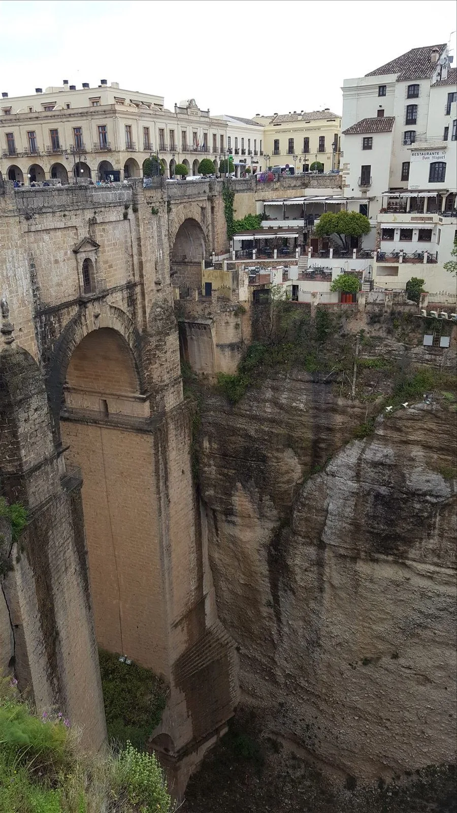 Arch of Puente Nuevo bridge over a gorge