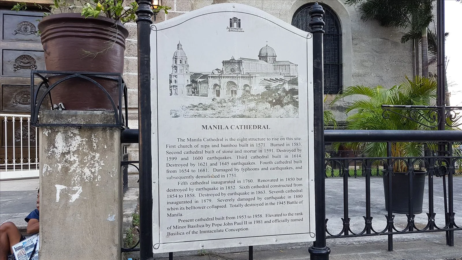 Memorial plaque of Fort Santiago