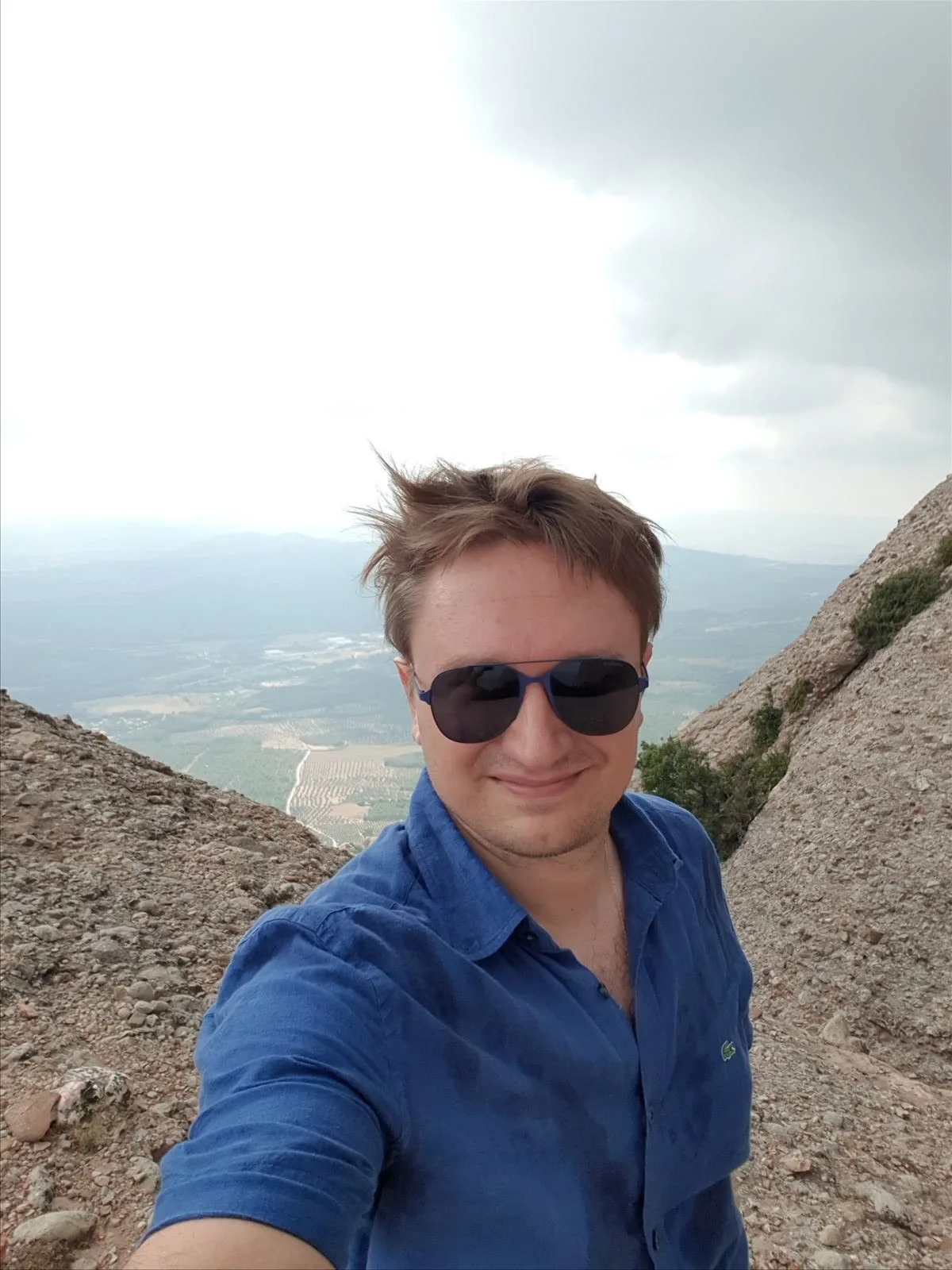 Man on the cliffs of Montserrat