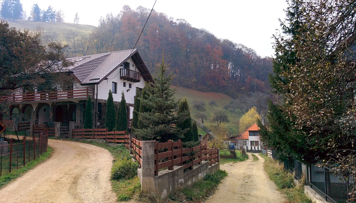 Дорога через деревню Бран к замку