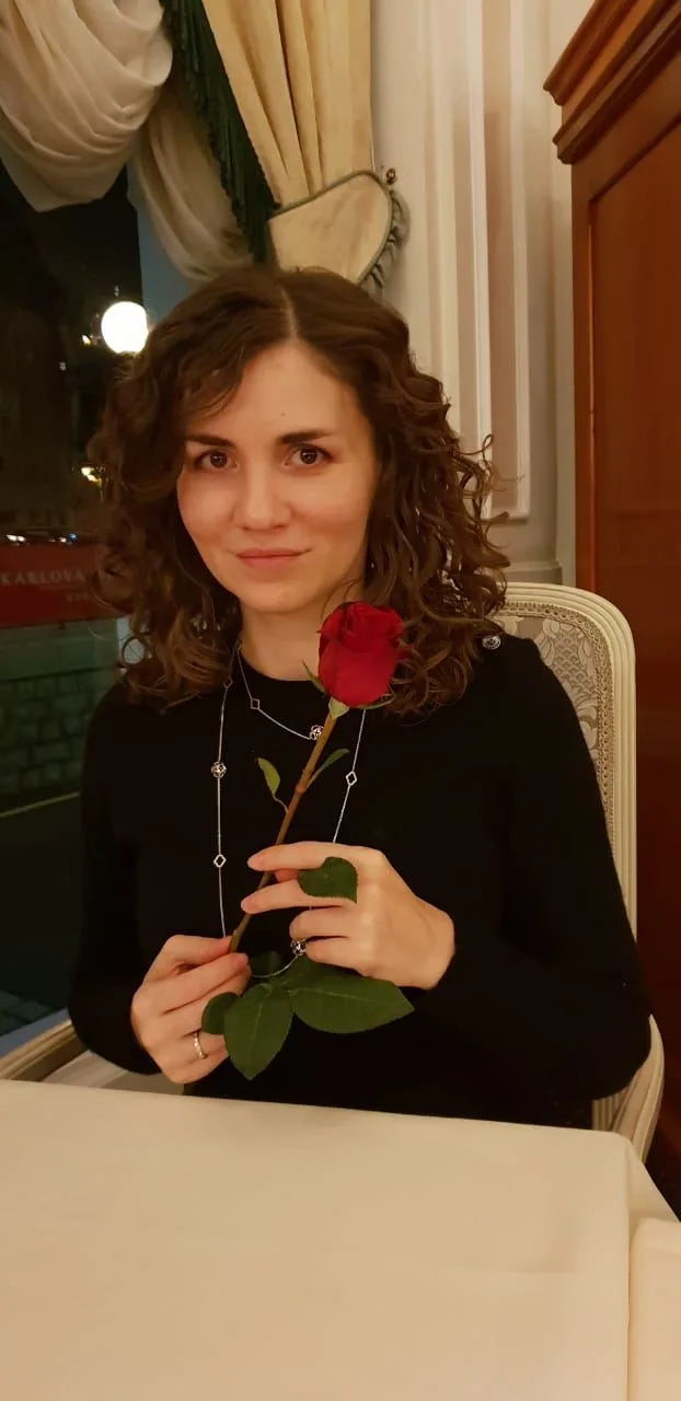 Girl with a rose in Karlovy Vary