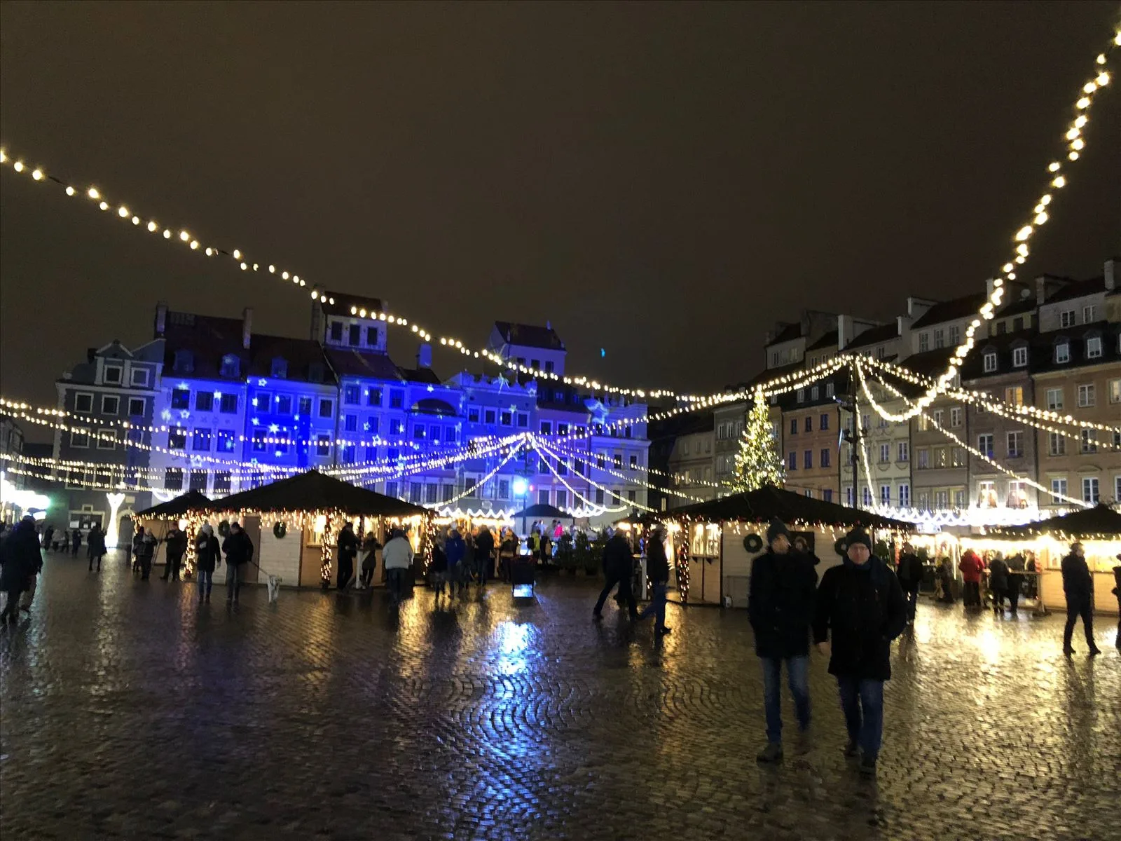 Christmas market in Warsaw square