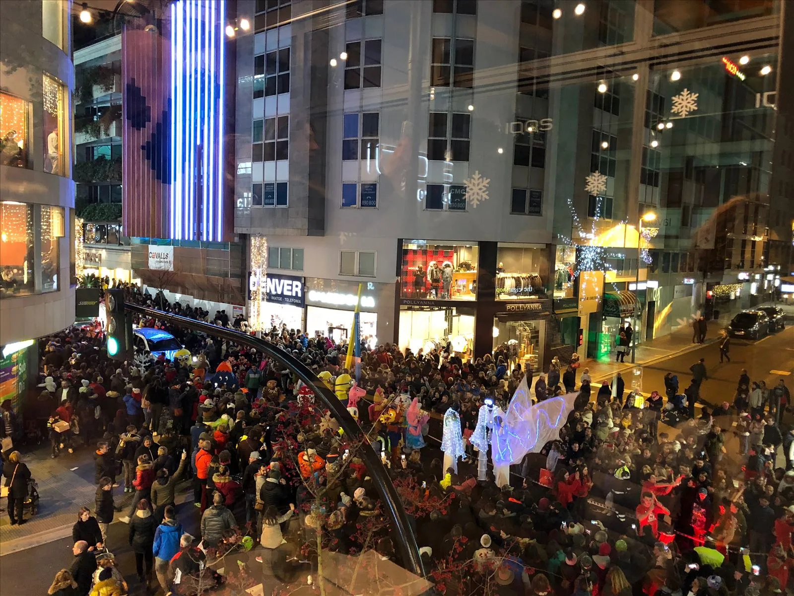 Crowd at an evening festival in Andorra
