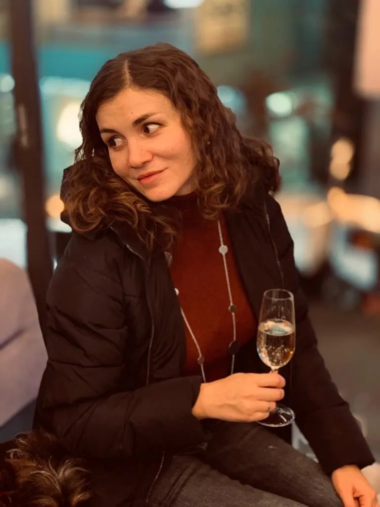 Woman with a glass of wine in Andorra