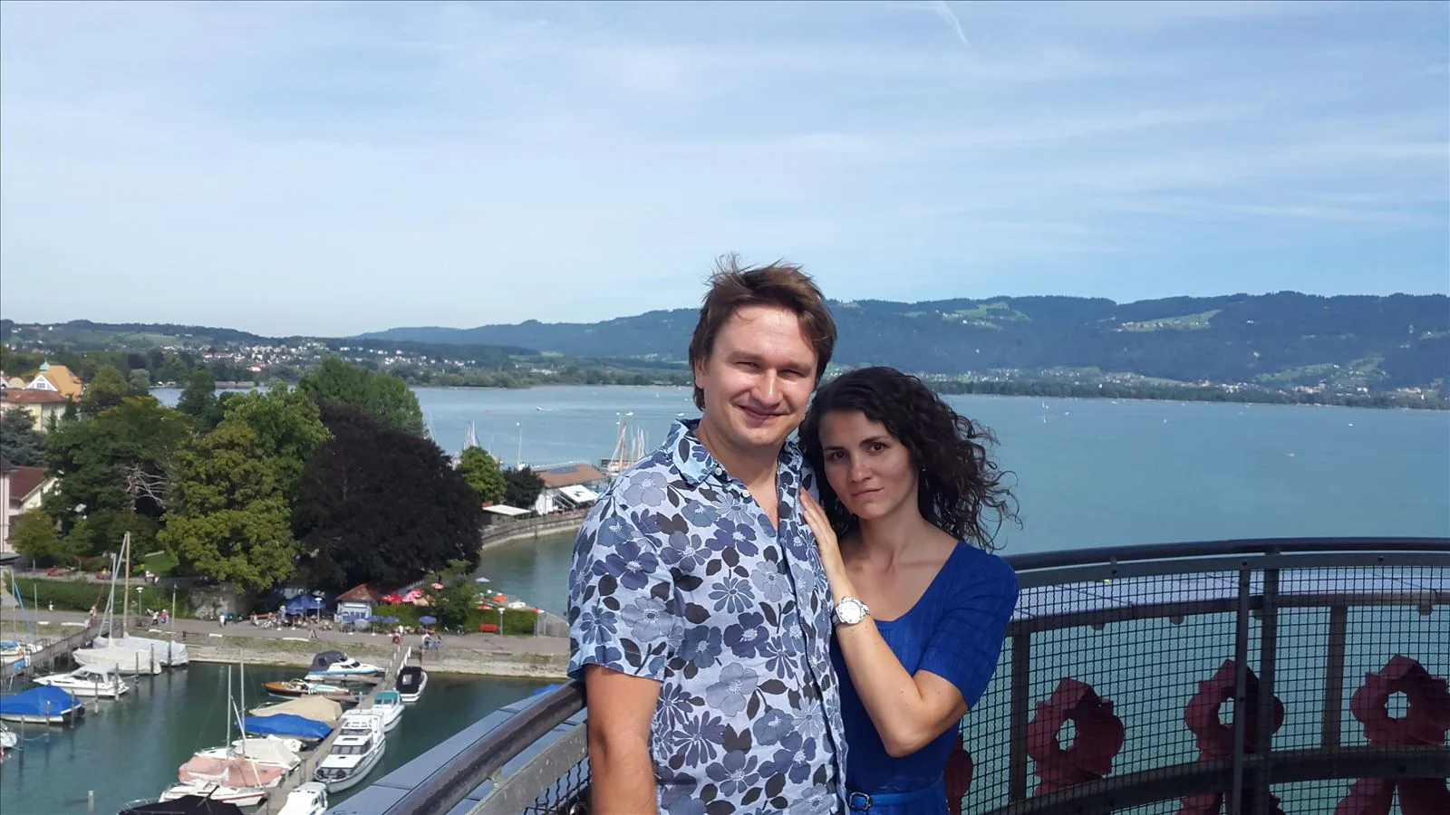 Couple of tourists by Lake Constance, Lindau