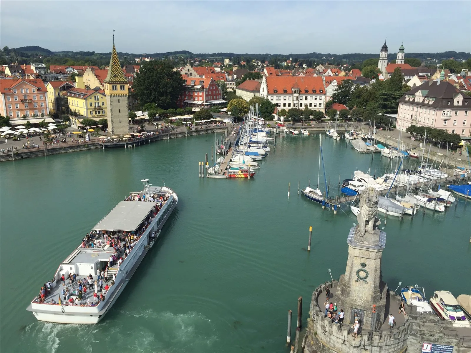 Lindau island panorama with lighthouse, Lake Constance