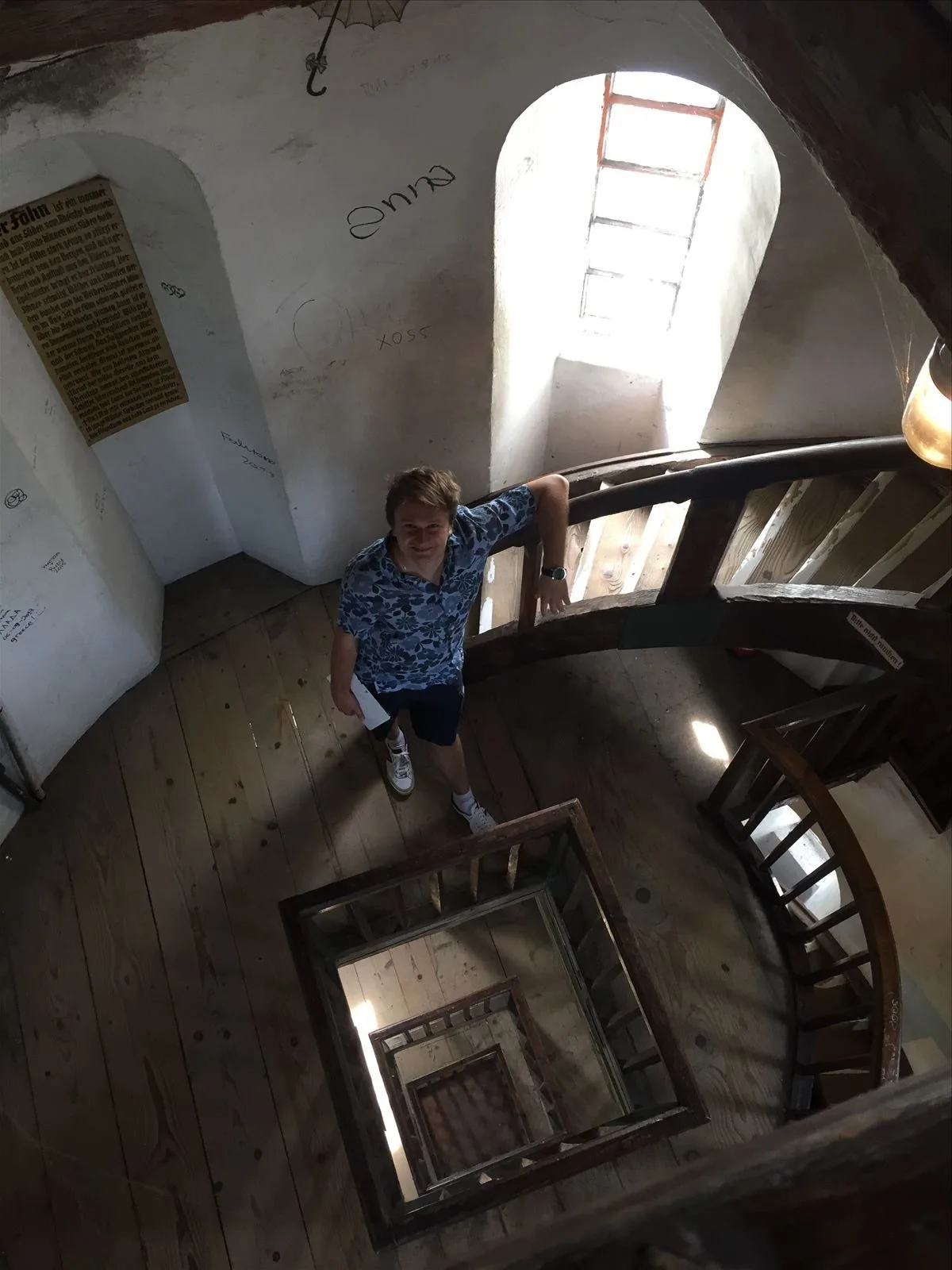 Multi-level staircase inside building in Munich