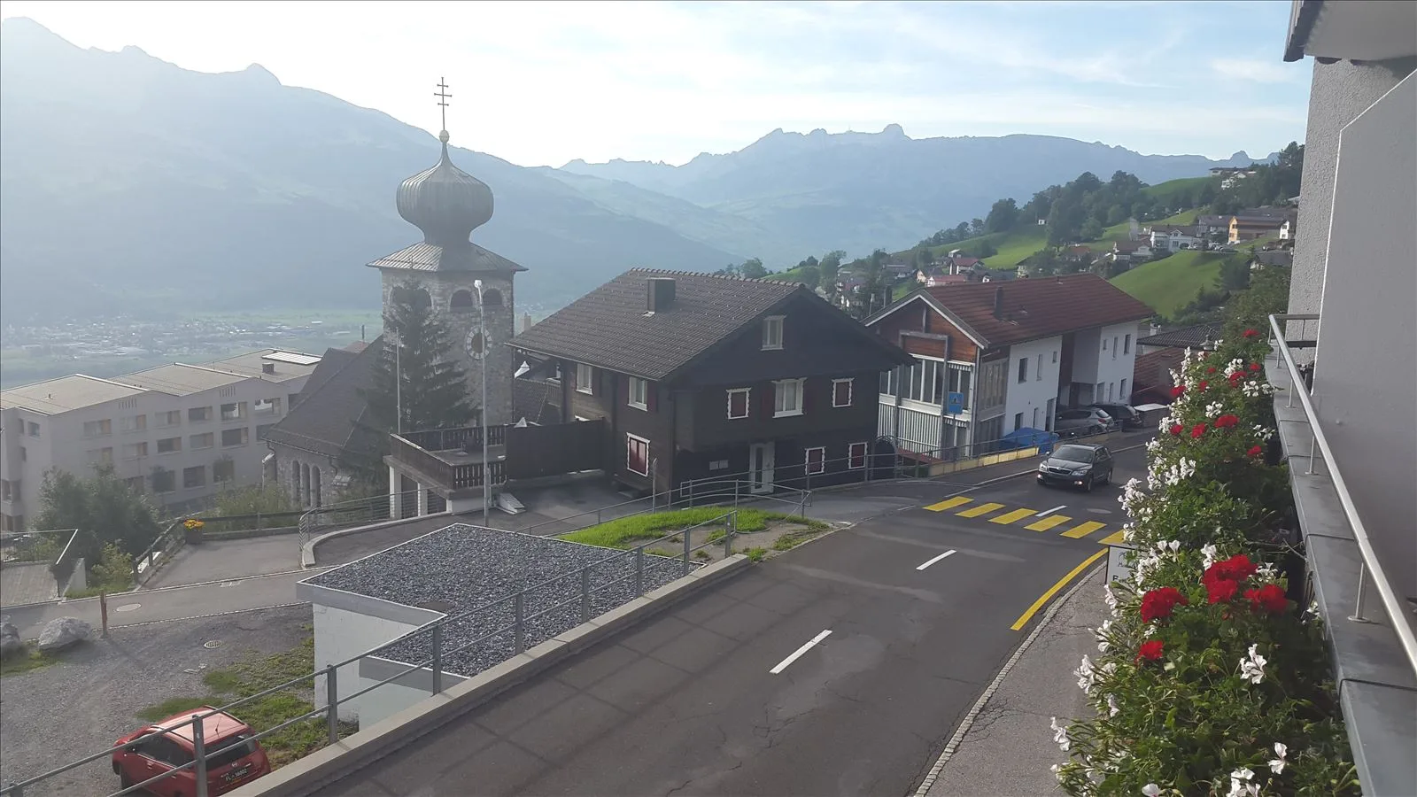 Cyclist on the road in Liechtenstein