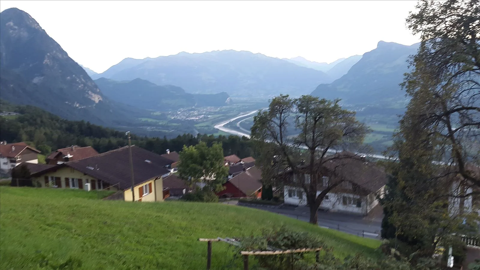 Highway through the mountain valley of Liechtenstein