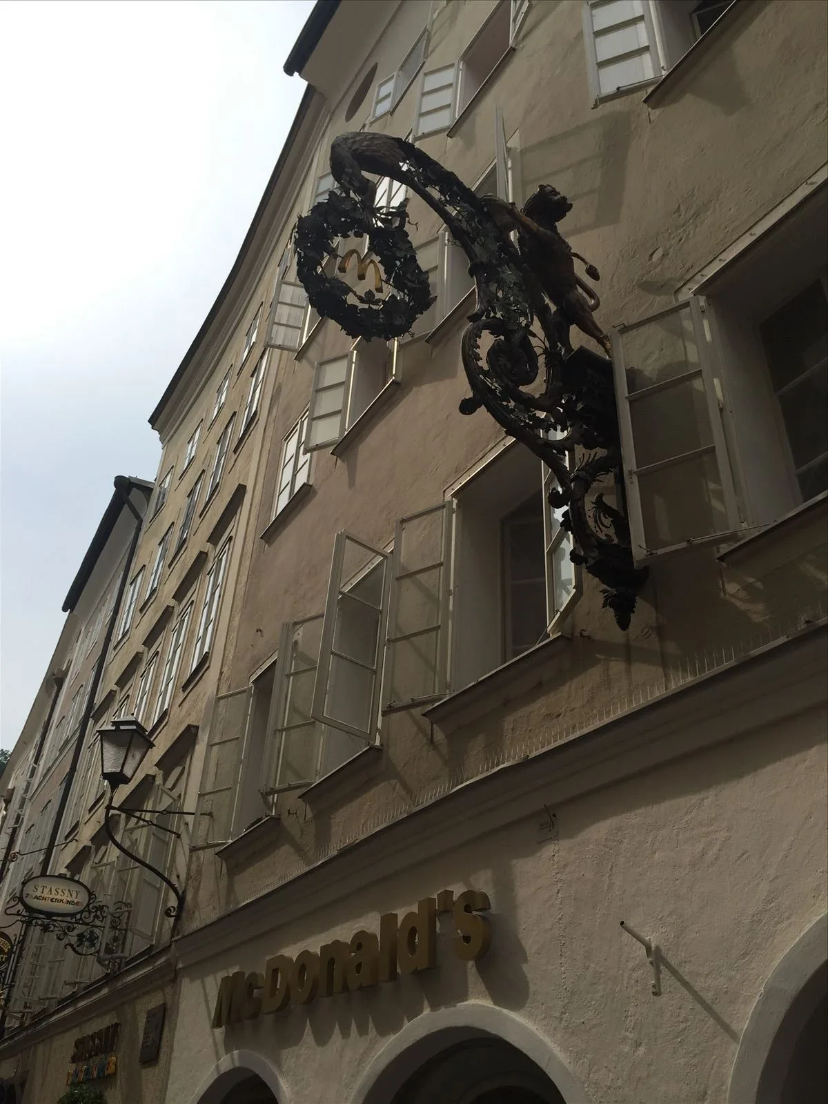 Facade of a historic building in Salzburg