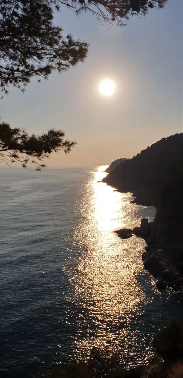 Sunset sea at the walls of Tossa de Mar