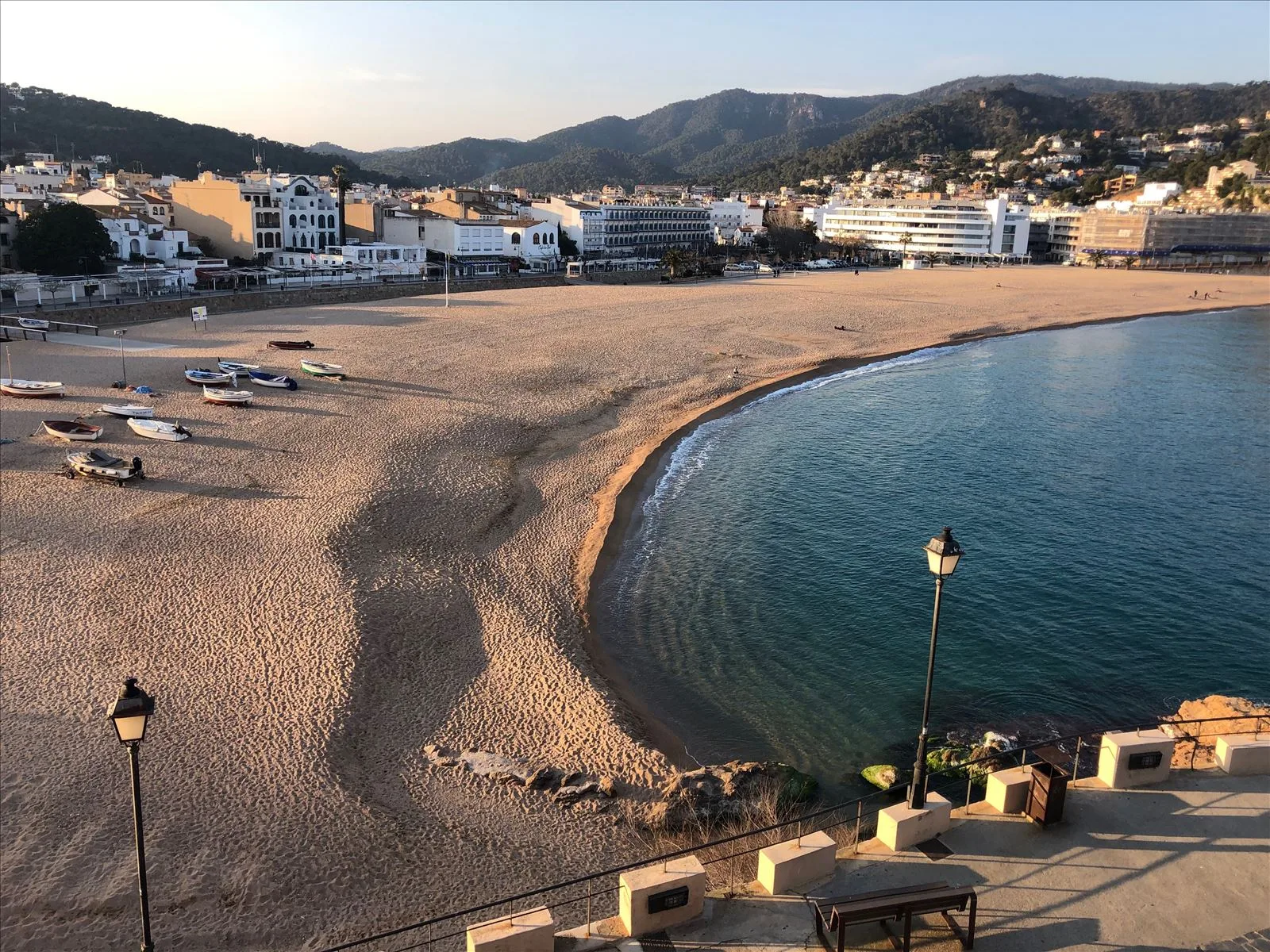 Beach and Tossa de Mar cape from above