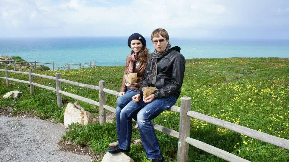 Tourists at the viewpoint of Cabo da Roca, Sintra