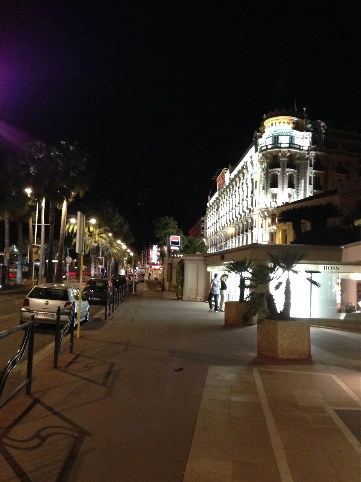 Cannes street in the evening