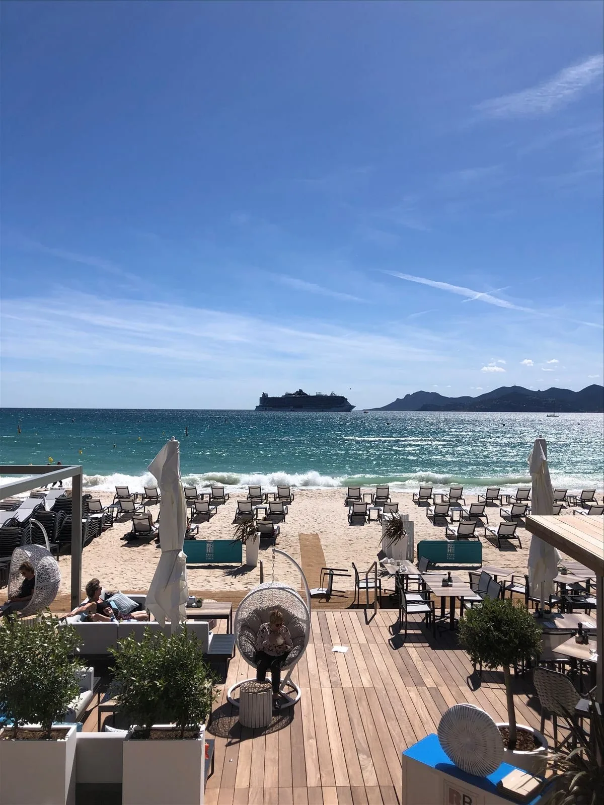 Beach and Lérins Islands in Cannes