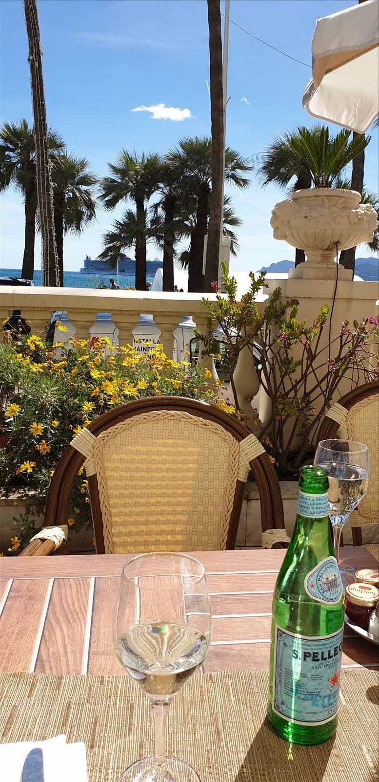 Flower basket on Cannes boulevard