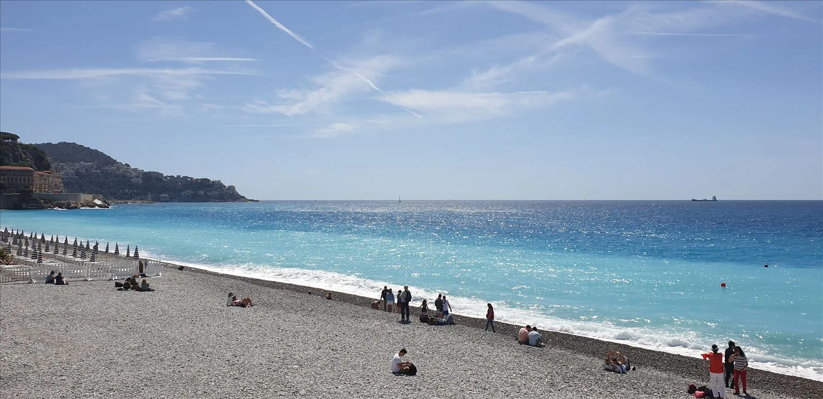 Pebble beach on English promenade