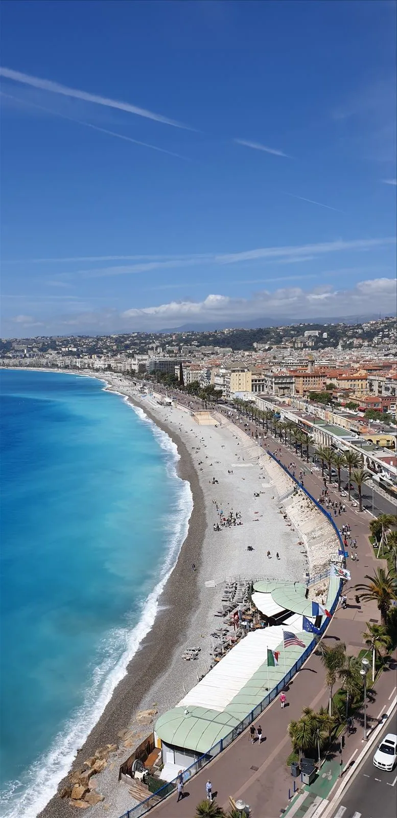 Beach and sea view from the English promenade