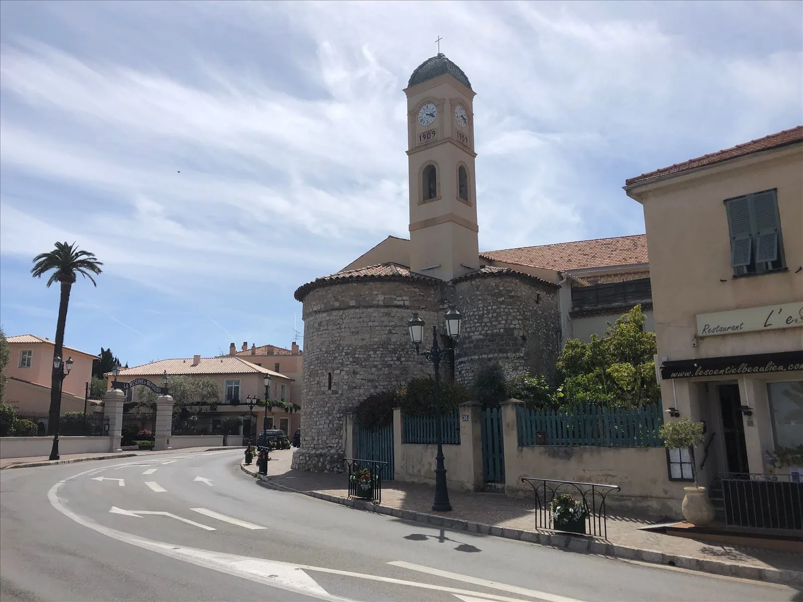 Bell tower of cathedral in Boulieu-sur-Mer