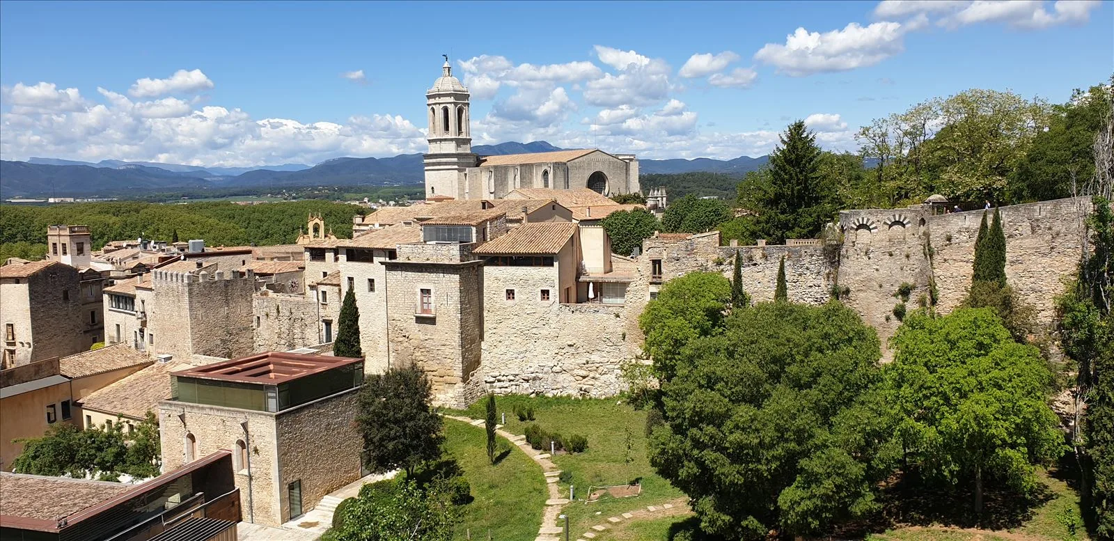 Monastery tower above Girona walls