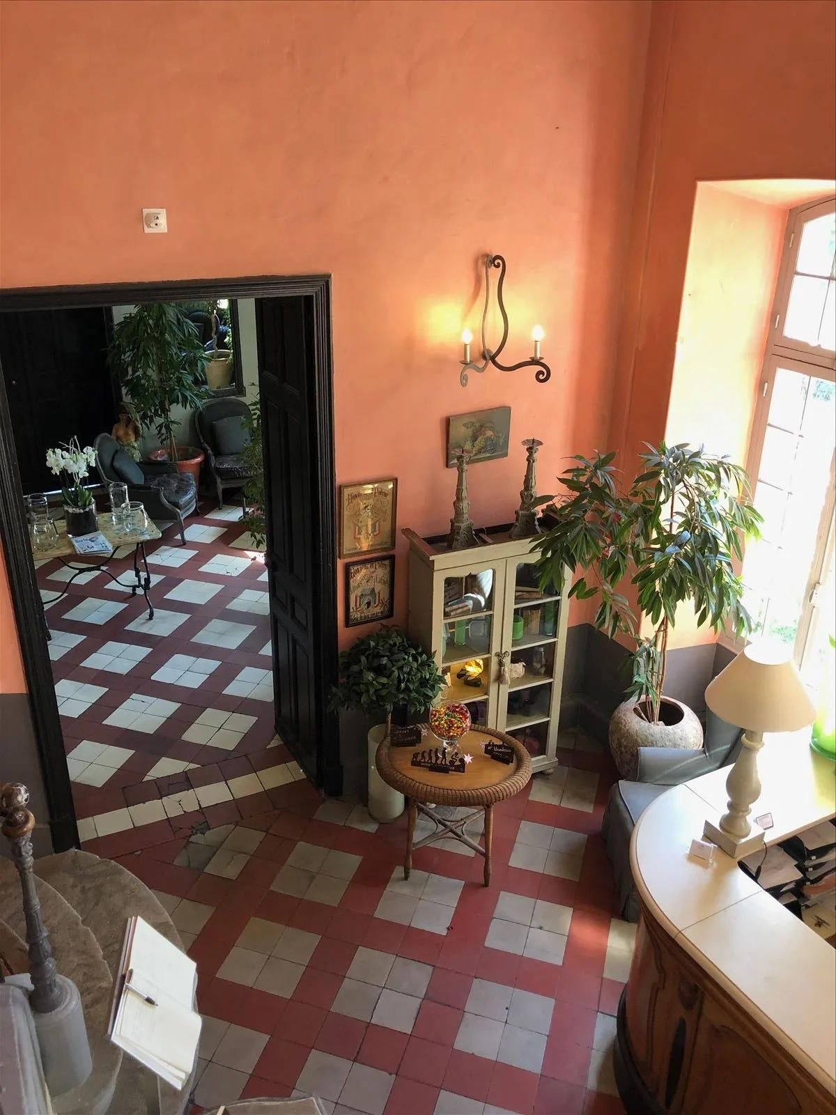 Cozy corner with plants in a chateau