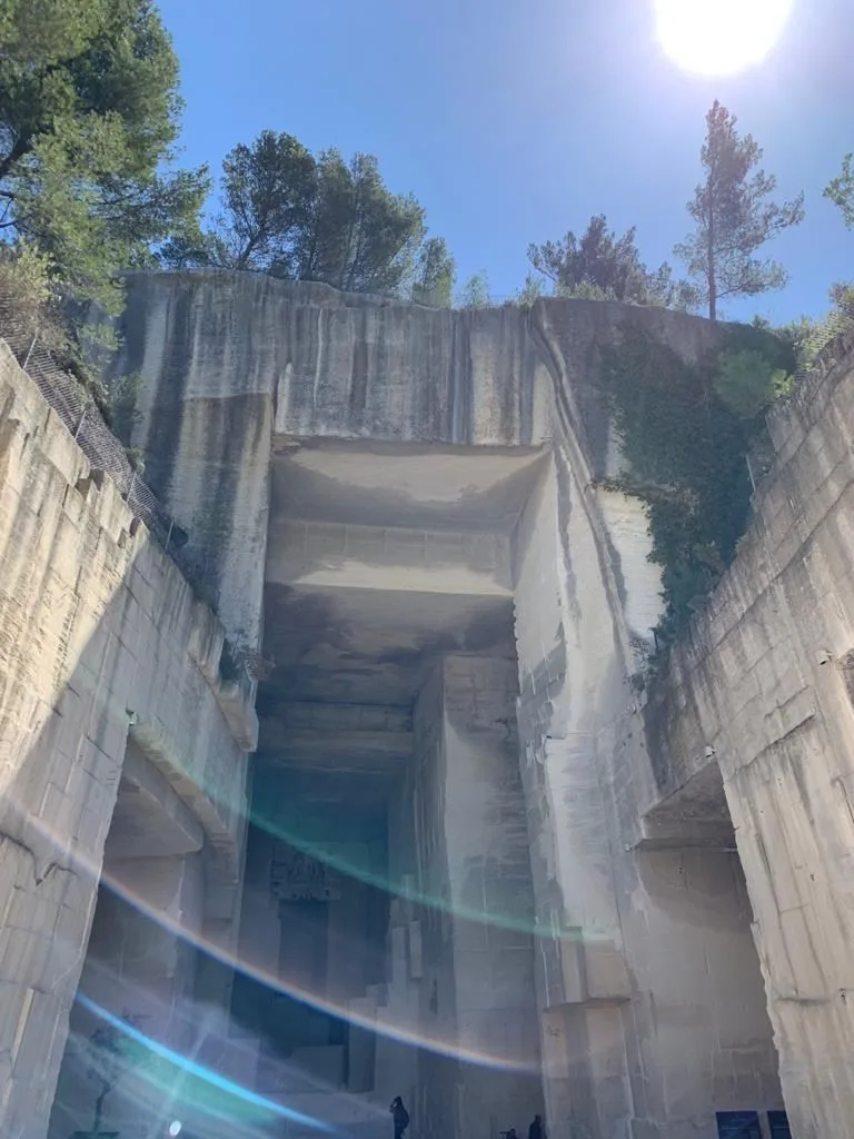Limestone cliffs in Le Bo quarry