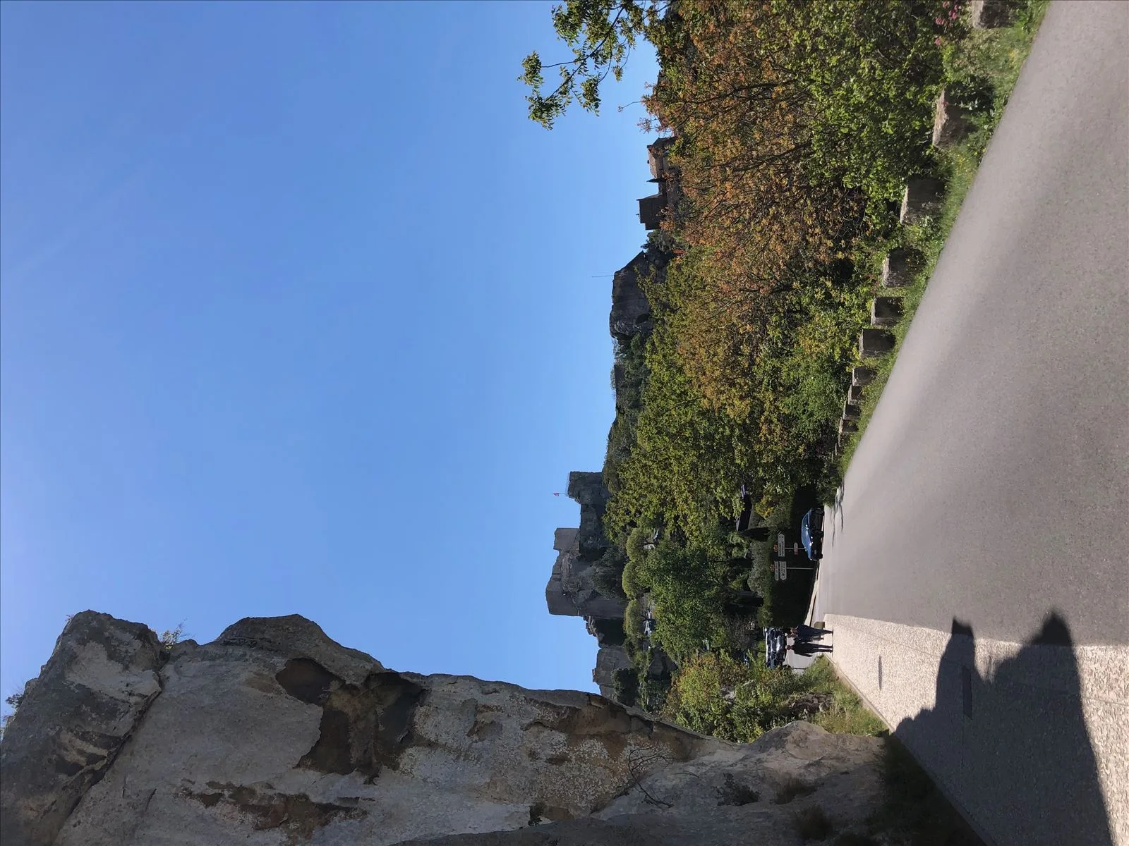 Cliff and trees in Val d'Enfer valley