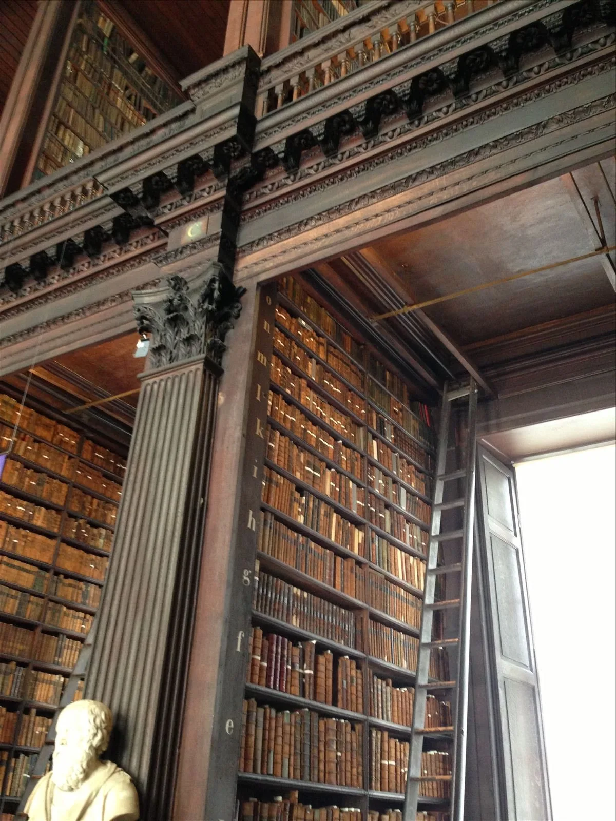 Reading room with busts in Trinity College