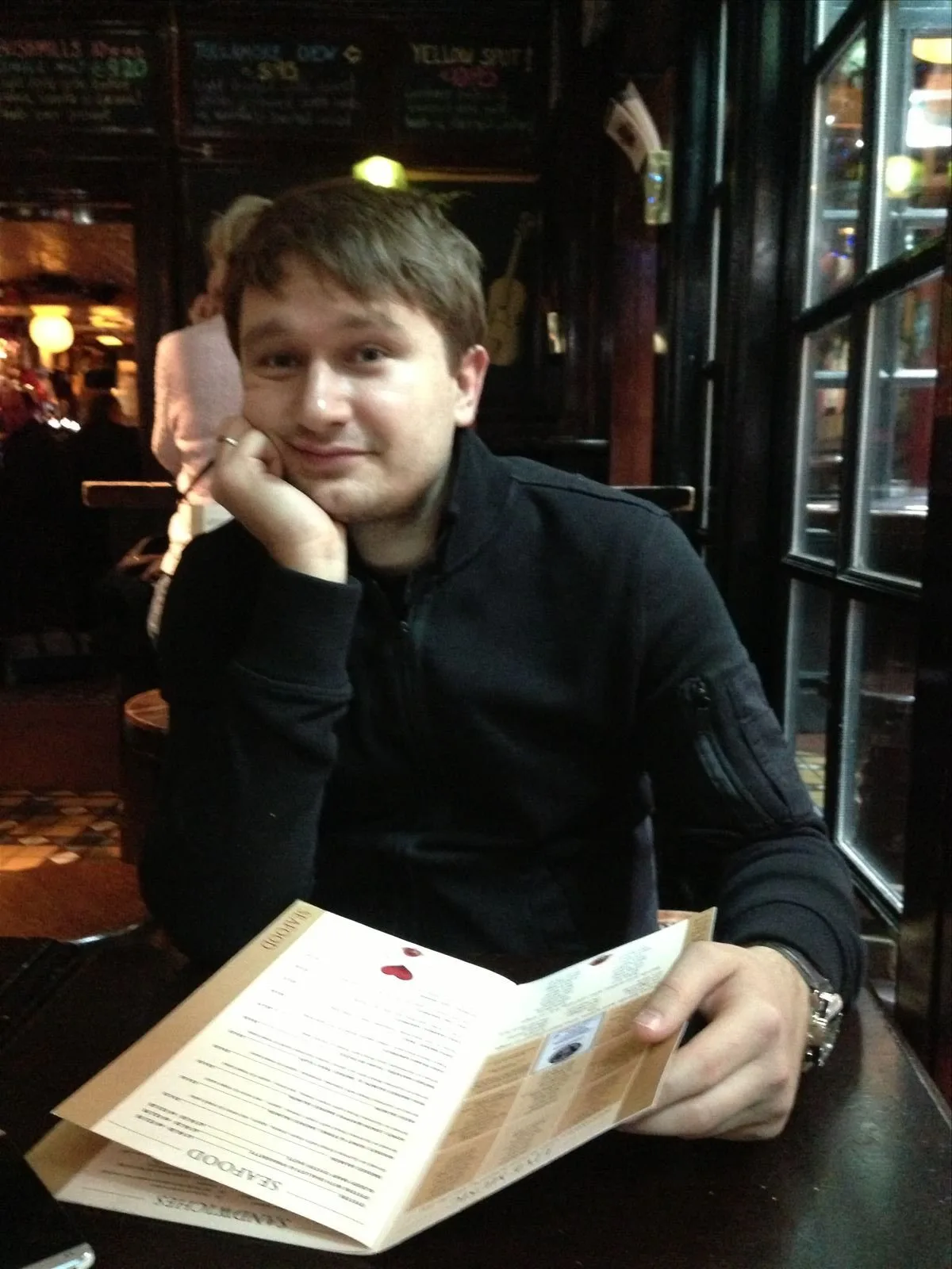 Young tourist in café, Dublin