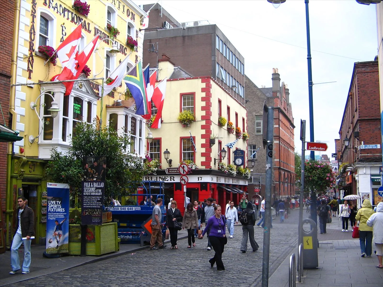 Grafton Street with flags, Dublin