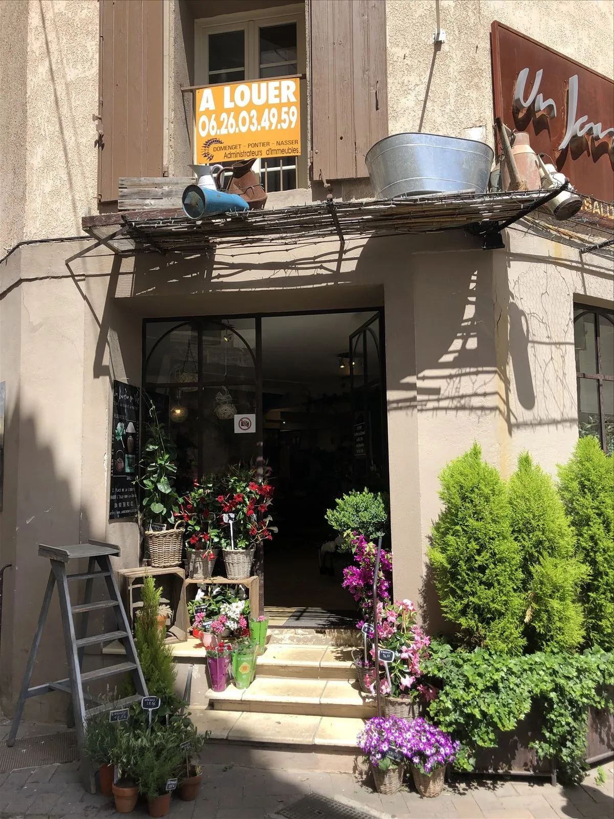 Entrance to antique shop