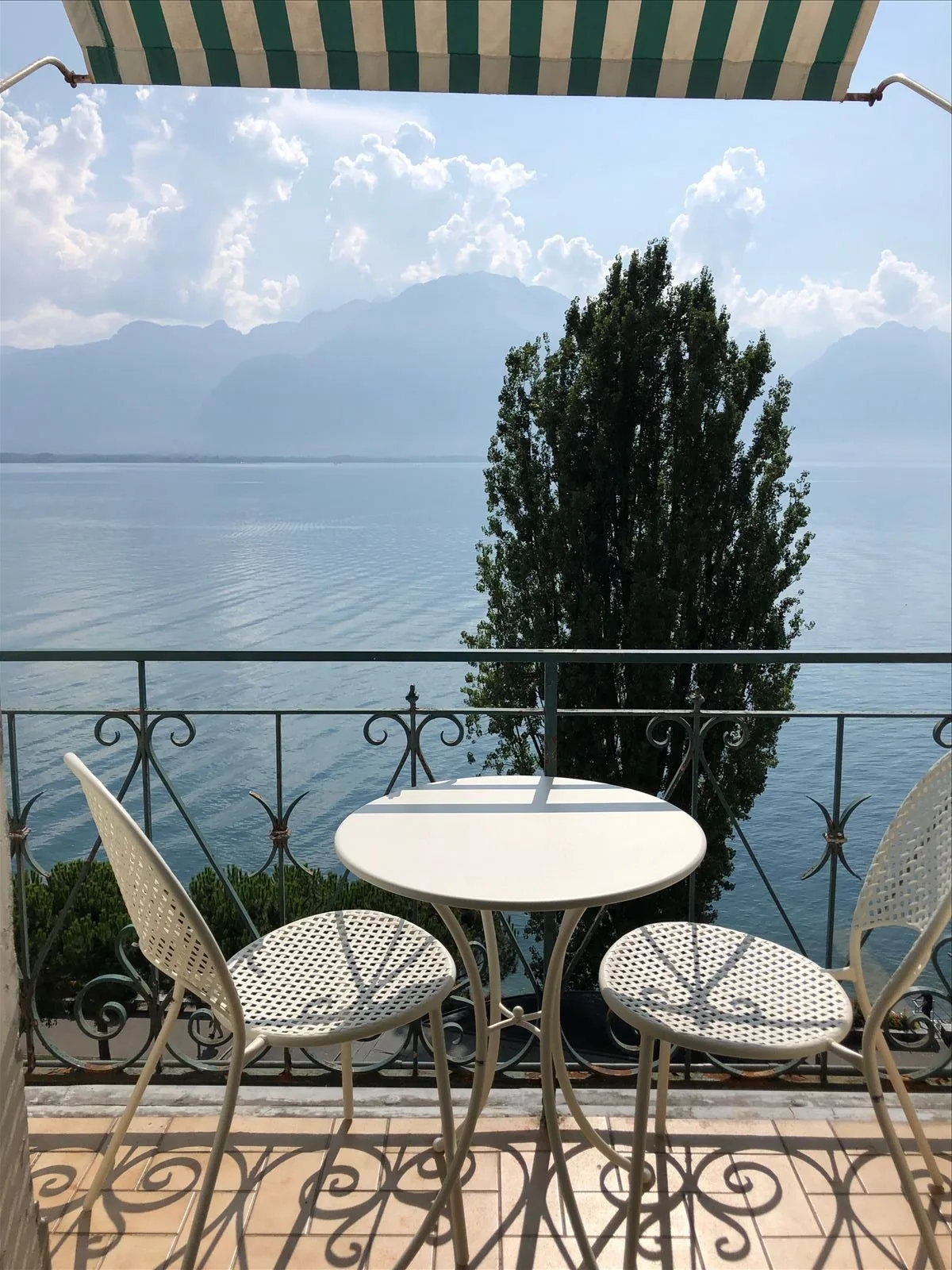 Balcony overlooking Lake Geneva