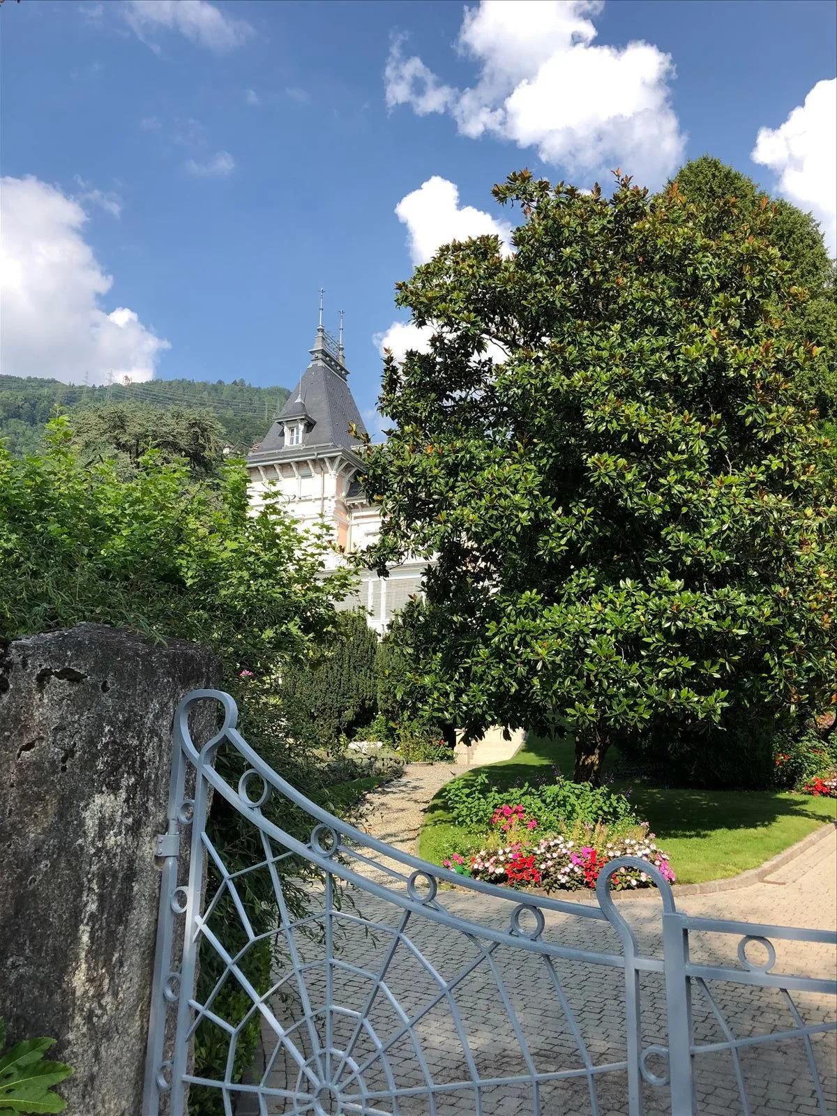 Chillon Castle among trees