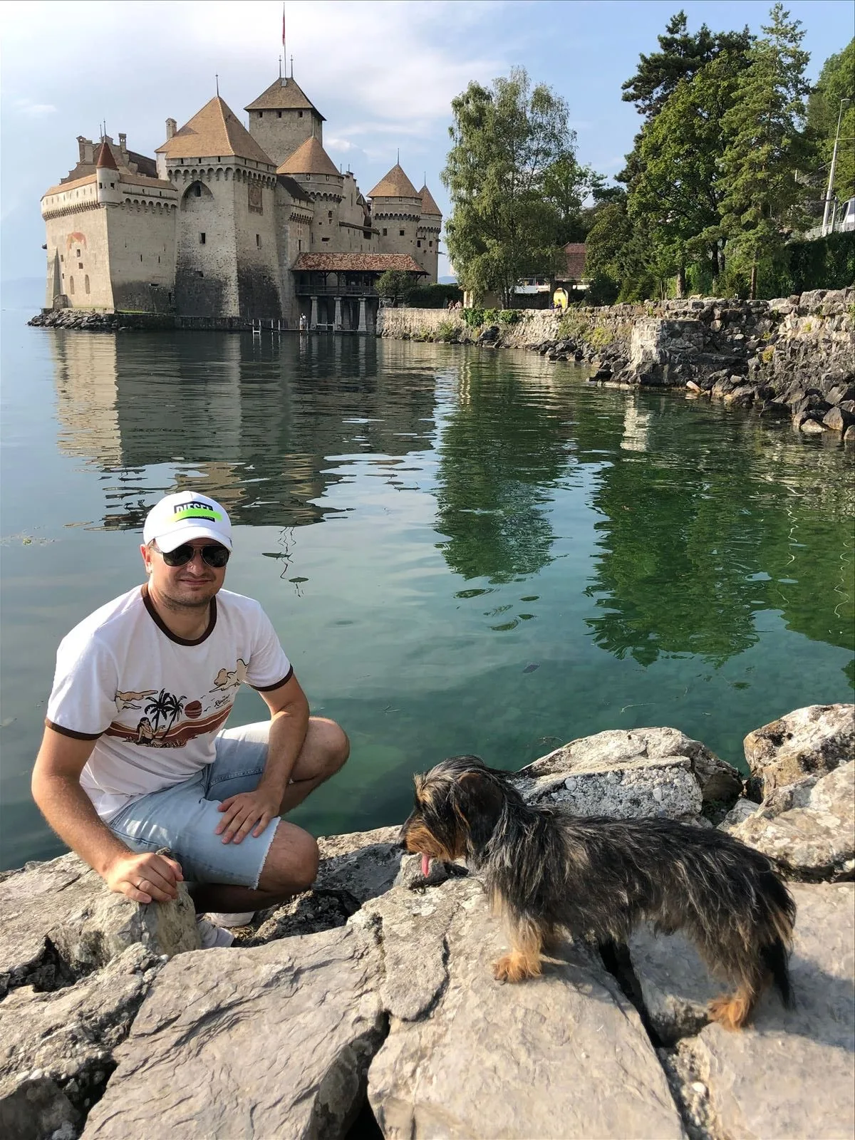 Tourist at Chillon Castle