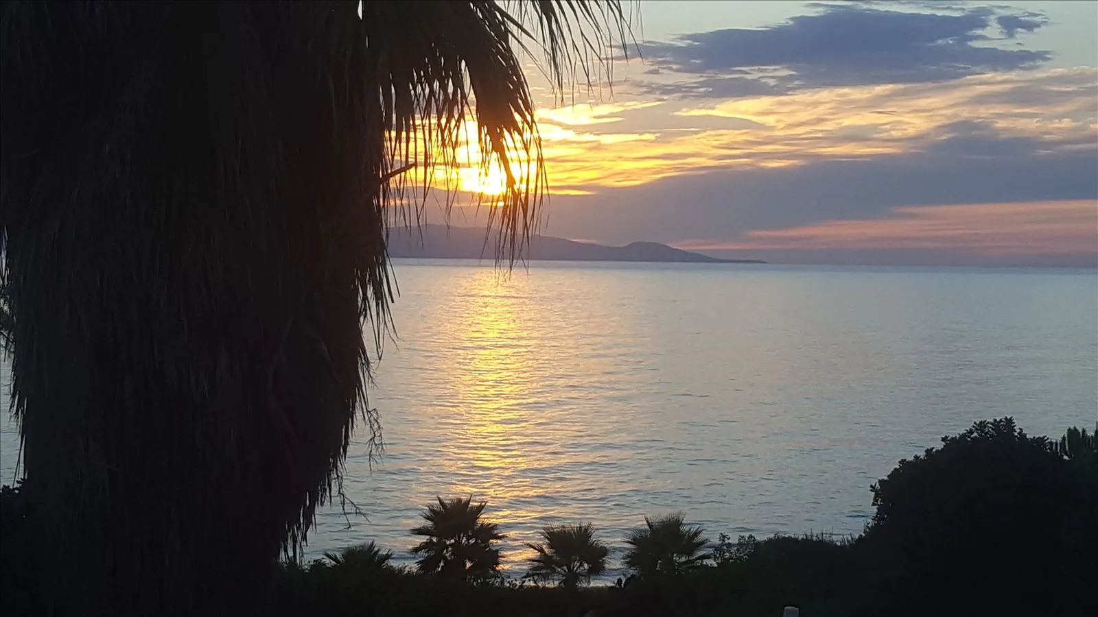 Sunset over Ionian Sea in Killini
