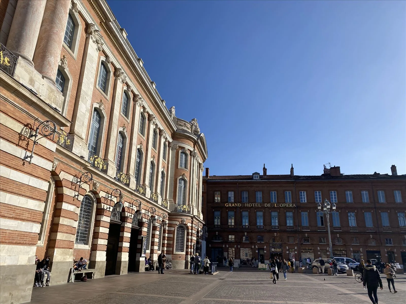 Toulouse street with pink brick houses