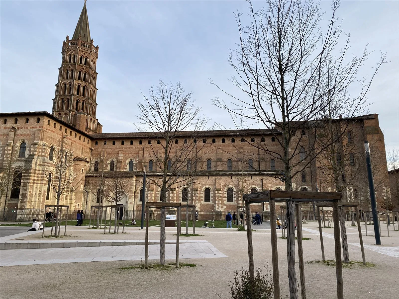 Saint-Sernin Tower with trees in winter