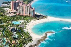 Aerial photo of Atlantis resort in the Bahamas