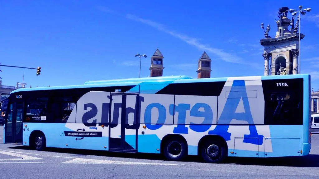 Blue Aerobús at Barcelona airport