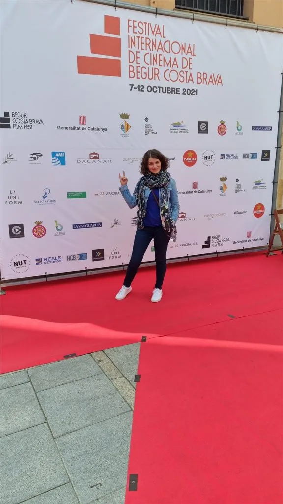 Girl on the red carpet at a film festival